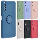 Xperia 10 III ケース シリコンリング Xperia10III Lite ソフトケース カバー クリアケース スマホケース 薄型 保護 耐衝撃 SO-52B SOG04 エクスペリア10マーク3 docomo au ネイビー A611X10IIINB