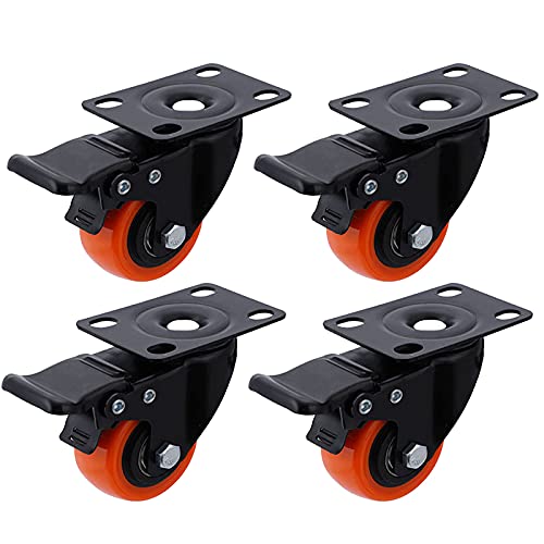 Roulettes pivotantes de 5 cm charge 300 kg en polyuréthane