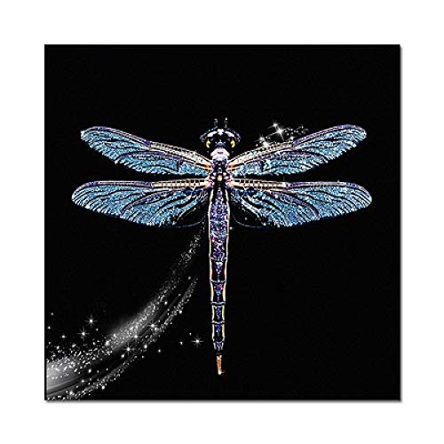 Impression libellule lumineuse pour habiller un mur vide - Toile 60x60cm sans cadre