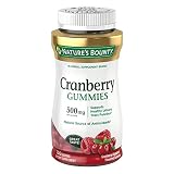 Nature's Bounty Cranberry Gummies, Urinary Tract Support, 500 mg, Cran-Raspberry Flavor, 150 Ct