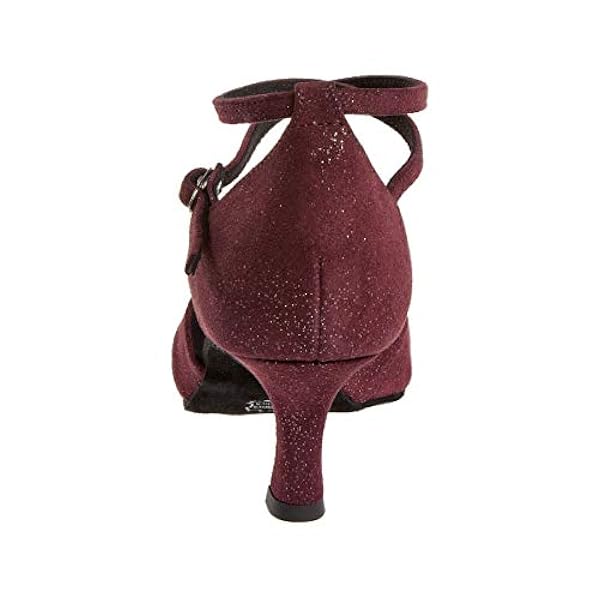 Diamant Donne Scarpe da Ballo 141-077-567 - Scamosciato Bordeaux Glitter - 5 cm Flare - Special Edition - Made in Germany