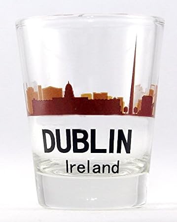 Dublin Ireland Sunset Skyline Shot Glass