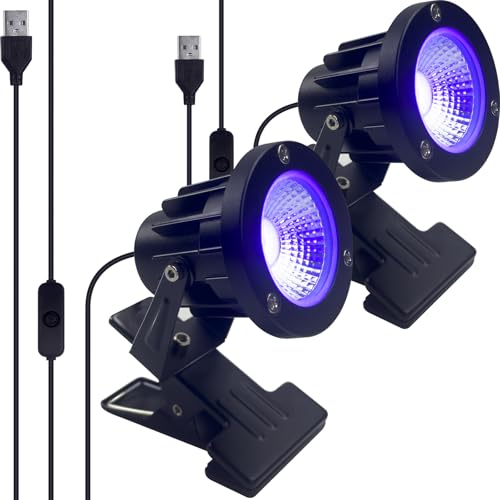 Tledtech �u���b�N���C�g 13W LED UV���O�����C�g �N���b�v���C�g USB���d IP65�h���d�l ����Ɩ� ���͋C��� �d�����C�g �����d���ɓK�� 3D���f������ �X�܊Ŕ� �ނ萅���� �u���܎c���m�F �y�b�g�̃I�V�b�R����΍� �����Ȃ�����