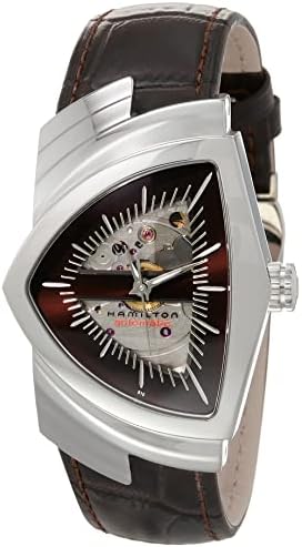 Hamilton Ventura Swiss Automatic Watch 34.7mm x 53.5mm Case, Brown Dial, Brown Leather Strap (Model: H24515591)