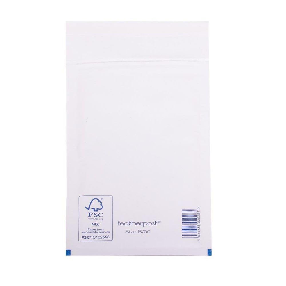 Featherpost Luftpolsterumschläge Briefumschläge Verpackungsmaterial, Größe B/00, 120 x 210 mm, 200 Stück