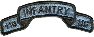 Bayonet Design - Infantry Scroll Tab - 11B - 11C - Queen of Battle, Follow Me - Fort Benning, Georgia - Home of The Infantry - 4 1/8” X 1 3/4” Wax Backed with Merrowed Edge - Grunt - Leg