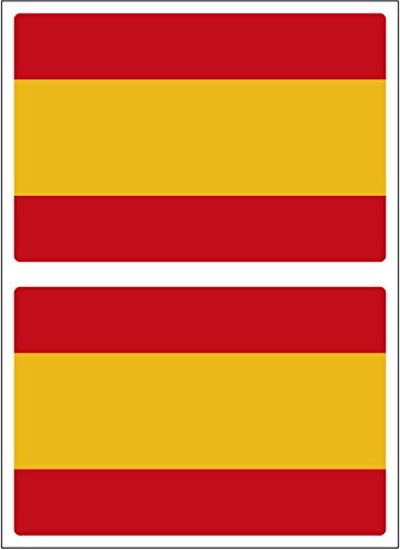 Adesivo Bandiera Spagna Rettangolare 80x60 Mm – Artimagen, Vinile Resistente Per Valigia O Auto