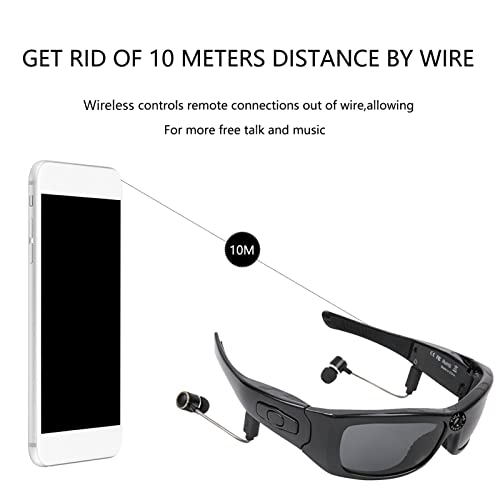 Occhiali da Sole Bluetooth, Videocamera HD 1080P con Lenti Polarizzate, Videoregistratore Wireless per Chiamate Video e Musica, Ideale per Guida