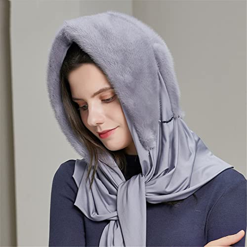 Mink Fur Hats For Women Winter Scarf Hat Elegant Warm Lady Caps Fur Beanies #TOP2