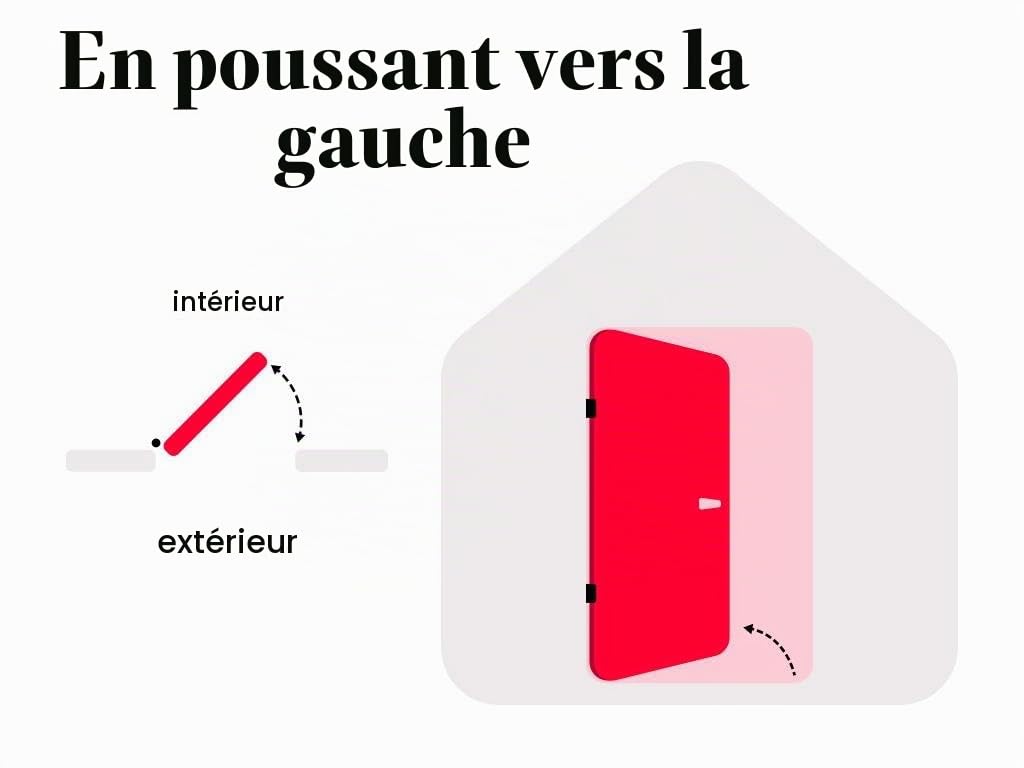 Vente-unique - Porte d'entrée en acier pleine et inox H207 x L100 cm anthracite - épaisseur 55 mm - poussant gauche - NAXARA