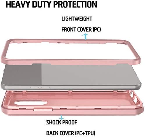 AMENQ LG Stylo 4 Case, LG Stylo 4 Plus Case 3 in 1 Hybrid Heavy Duty Shockproof with Rugged Hard PC and TPU Bumper Protective Armor Phone Cover for LG G Stylus 4 2018 (Rose Gold)
