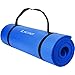 Reehut 1/2-Inch Extra Thick High Density NBR Exercise Yoga Mat for Pilates, Fitness & Workout w/ Carrying Strap (Blue)