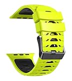 ANKANG Watch Band for Apple Watch Ultra 2 49mm 45mm 44mm 42mm Soft Rubber watch bands for iWatch SE 1 2 Series 4 5 6 7 8 9 for men women Lime Green Black