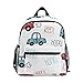 Produktbild Schulranzen Vorschulrucksack Piep-Bus und Auto Muster Kindergarten Kindergarten Kindergarten Rucksack Leicht Bookbag für Mädchen Jungen Kleinkind Alter 3-5 Kinder mit Brustgurtschnalle und Pfeife