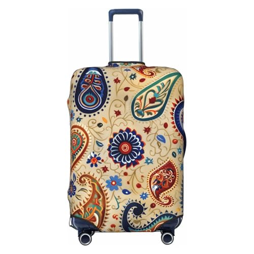 Yaxongx Classic Paisley Pattern Travel Luggage Cover Washable Suitcase Cover Elastic Fashion Stretch Suitcase Protector Travel Anti-Scratch Baggage Covers Fits 29-32 Inch Luggage