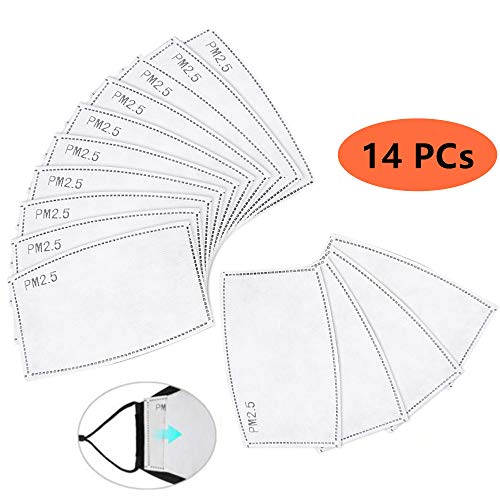 14PCs PM2.5 Activated Carbon Filter Replaceable Masks Filter Insert Protective Filter for mouth Mask