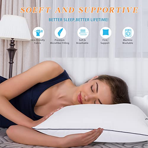 Eaimi Bed Pillows For Sleeping King Size Set Of 2 Soft And Supportive Pillows For Side And Back Sleepers Pillows 2 Pack Soft Density For Stomach And Back Sleepers (King(Pack Of 2), White) #TOP1