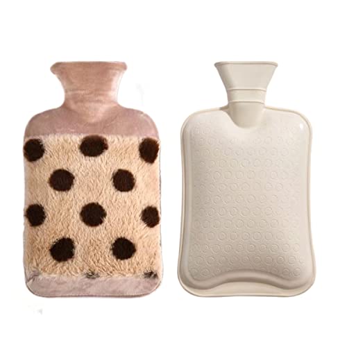 Tootesa Wärmflasche mit weicher Bezug 2.0L große Heißwasserflaschefür Füße,Hand,Nacken,Schulter,Bett wärmer,Wasser Heizung Pad,Menstruationskrämpfe,heiße Kompresse und kalte Therapie Geschenk(A) Cover