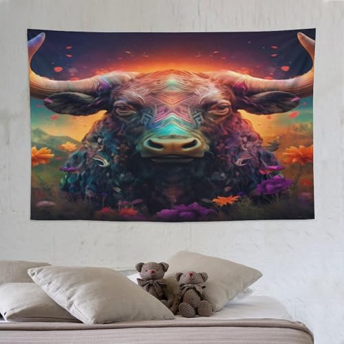 Tapisserie murale buffle pour habiller un grand mur blanc facilement