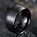 King Will 10mm Mens Black and Silver Wedding Band, Brushed Two Tone Tungsten Carbide Ring Polished Finish Rings, Comfort Fit, Size 10
