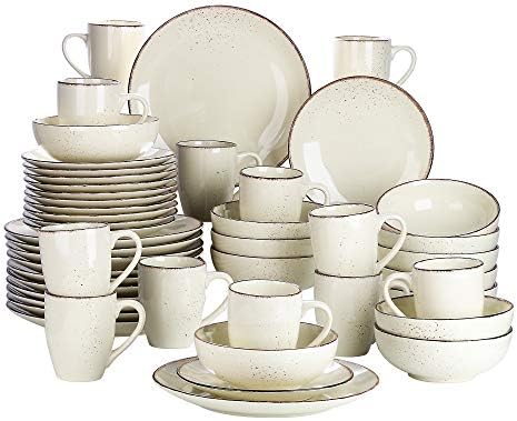vancasso Navia Tropical Dinner Set, Stoneware Vintage Look Multicolored Dinnerware Tableware, 16 Pieces Dinner Service Set for 4, Include Dinner Plate, Dessert Plate, Cereal Bowl and Mug