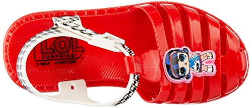 Sandália LOL Dolls Collection, Grendene Kids, Criança Unissex, Vermelho/Branco/Preto, 26/27
