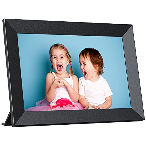 Digital Photo Frame WiFi 10.1 inch, IPS Touch Screen Smart Cloud Picture Frame, 16GB Storage, Auto-Rotate, Easy Setup, Share Photos and Videos via Frameo App at Anywhere, Black
