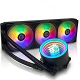 Water Cooler 360mm Gamer com 3 Fans 120mm LED RGB Raibow Silencioso Compatível Intel AMD Refrigeração Líquida PC Desktop