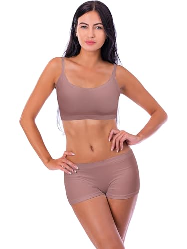 Image of Blulu 3 /6 / 12 Pcs Camisole Bra Wireless Padded Cotton Bralette Mini Cami Bras with Adjustable Straps for Women Girls