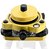 VQP Tribrach with Optical Plummet and Fixed Adapter Carrier, Optical Plummet Adapter with 5/8x11 Thread Mount Screw for Total Station GPS Land Surveying Tool, Yellow