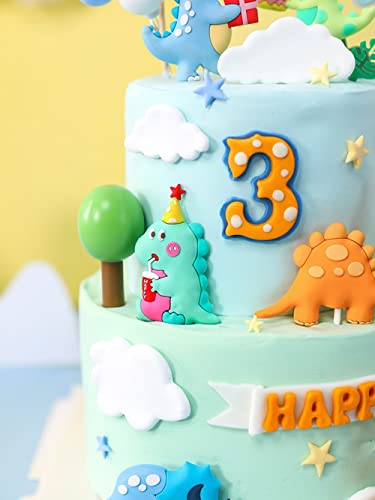 Gallarato 6 Pcs Little Dino Birthday Cake Decoration Dinosaur Cake Decoration Little Dinosaur Birthday Party Supplies Dinosaur Party Favors Three Rex Cake Decoration Three Rex Party Supplies #TOP5