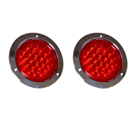 Feux arrière pour camions de service ronds 24 LED étanches à haute luminosité rouge