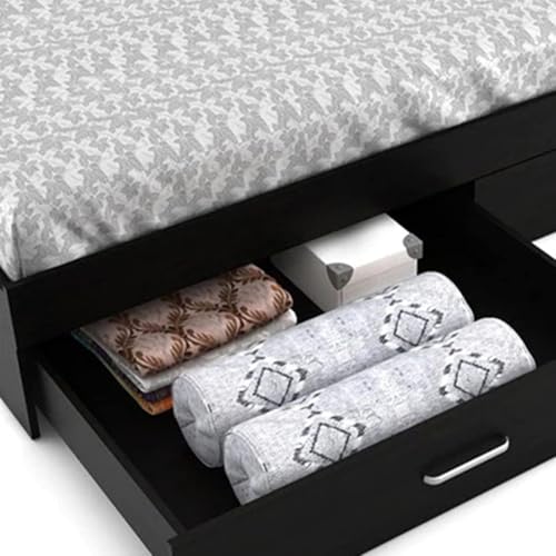 Image of Torque -Thomas Queen Size Bed with Box Storage for Bedroom (Light Brown)