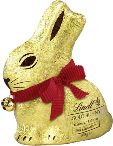 Lindt Gold Bunny Glamour Milk Chocolate Easter Bunny 200g Iconic Foil Wrapped Bunny Special Easter Chocolate Treat Easter gift