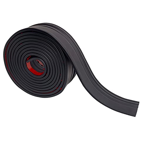 Lesolar Flexible Wall Base Moulding Trim, Peel And Stick Baseboard Molding Trim Crown Molding Ceiling Border 3.86 Inch(W) X 16.4 Feet(L) Waterproof Wall Trim For Home, Office Decoration (Black) #TOP1