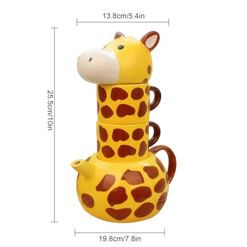 Théière en porcelaine Girafen contre le thé qui refroidit vite : tasses céramique avec couvercle