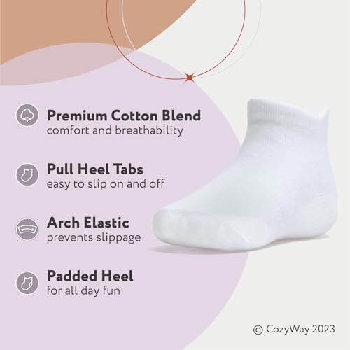 CozyWay Baby & Toddler Socks Ankle Comfy Cotton Socks For Girls and Boys No Show Infant - 12 Pack2