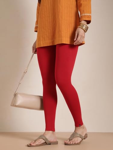 Image of TWIN BIRDS Super Stretchable Cotton Elasthane Fabric Ankle Length Leggings for Women
