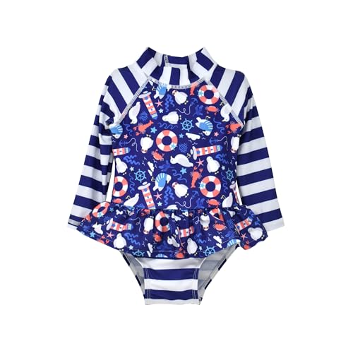 Image of Flap Happy Baby Girls' UPF 50+ Alissa Infant Ruffle Rash Guard Swimsuit