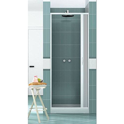 BOX DOCCIA PVC RIDUCIBILE SOFFIETTO LATERALE NICCHIA REVERSIBILE MADE IN ITALY (Da 100 a 80 cm.)