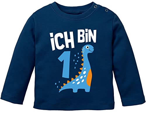 MoonWorks® Baby Langarm-Shirt 1. Geburtstag Spruch Ich Bin 1 Dinosaurier...