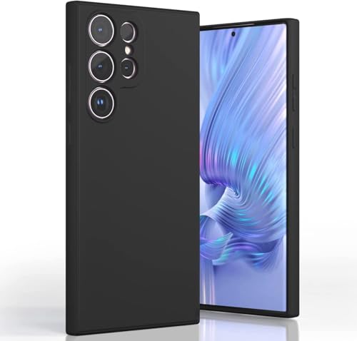 DIZORO Compatible with Samsung S23 Ultra 5G Back Cover with Upgraded Square Edges for Camera Protection Shockproof Flexible Matte Liquid Silicone Mobile Phone Case (Black)- Best and cheap mobile covers in India