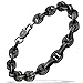 NVR GVN Men’s Stainless Steel Bracelet – Gladiator Warborn 8mm Balanced Cuff, Unbroken Collection Gothic Viking Grunge Biker Jewelry, Medieval Shackle Link Wristband for Men