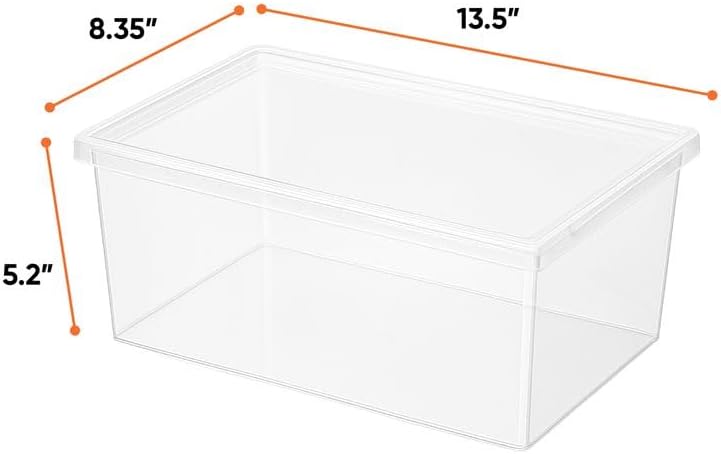Miniatura 2 de Superio Caja de almacenamiento moderna para zapatos, paquete de 3 unidades, 6.5 cuartos de galón6 litros, organizador de plástico apilable (13.5