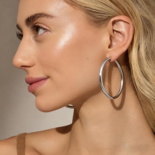 Image of 12 Pairs Gold Hoop Earrings Set for Women, Lightweight Hoop Jewelry