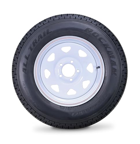 ROCKMAN Trailer Tire Wheel Assembly ST175/80R13 6-Ply C 91M 5 Lug on 4.5" PCD White Spoke Rim - Image 3