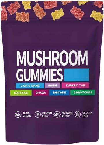 Gummies aux champignons biologiques cognition performance et vitalité sans gluten vegan