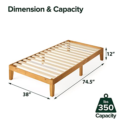 Zinus Alexia Wood Platform Bed Frame / Solid Wood Foundation / No Box Spring Needed / Wood Slat Support / Easy Assembly, Rustic Pine, Twin #TOP1