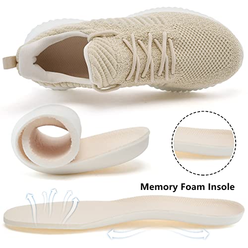 Image of Akk Womens Walking Shoes - Slip On Tennis Running Shoes Memory Foam Lightweight Work Sneakers for Indoor Outdoor Gym