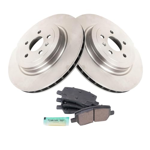 Image of TRQ Rear Brake Pad and Rotor Set Ceramic Compatible with 2016 Tesla S